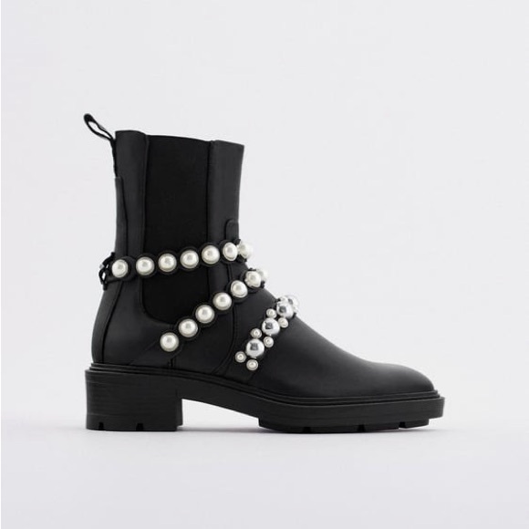 Zara Stud and Pearl Ankle Boots - Picture 6 of 6